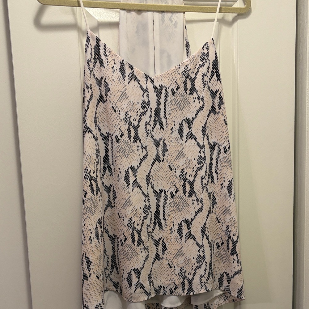 Express Snake Print Camisole in navy, pink and Cream - racer back